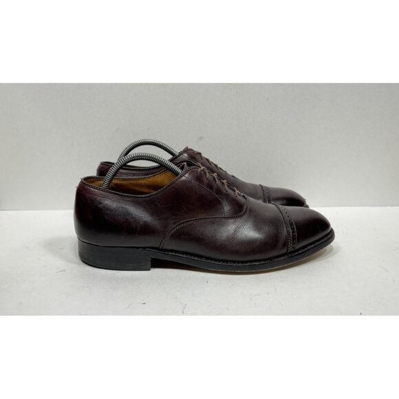 Alden Straight Tip Perforated Balmoral 905 Cap Toe Burgundy Shoes Size 9 E USA